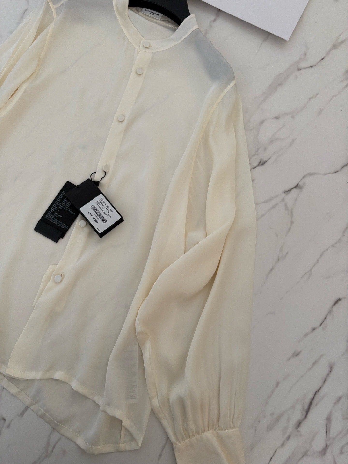 Saint Laurent Men's Beige Silk Shirt