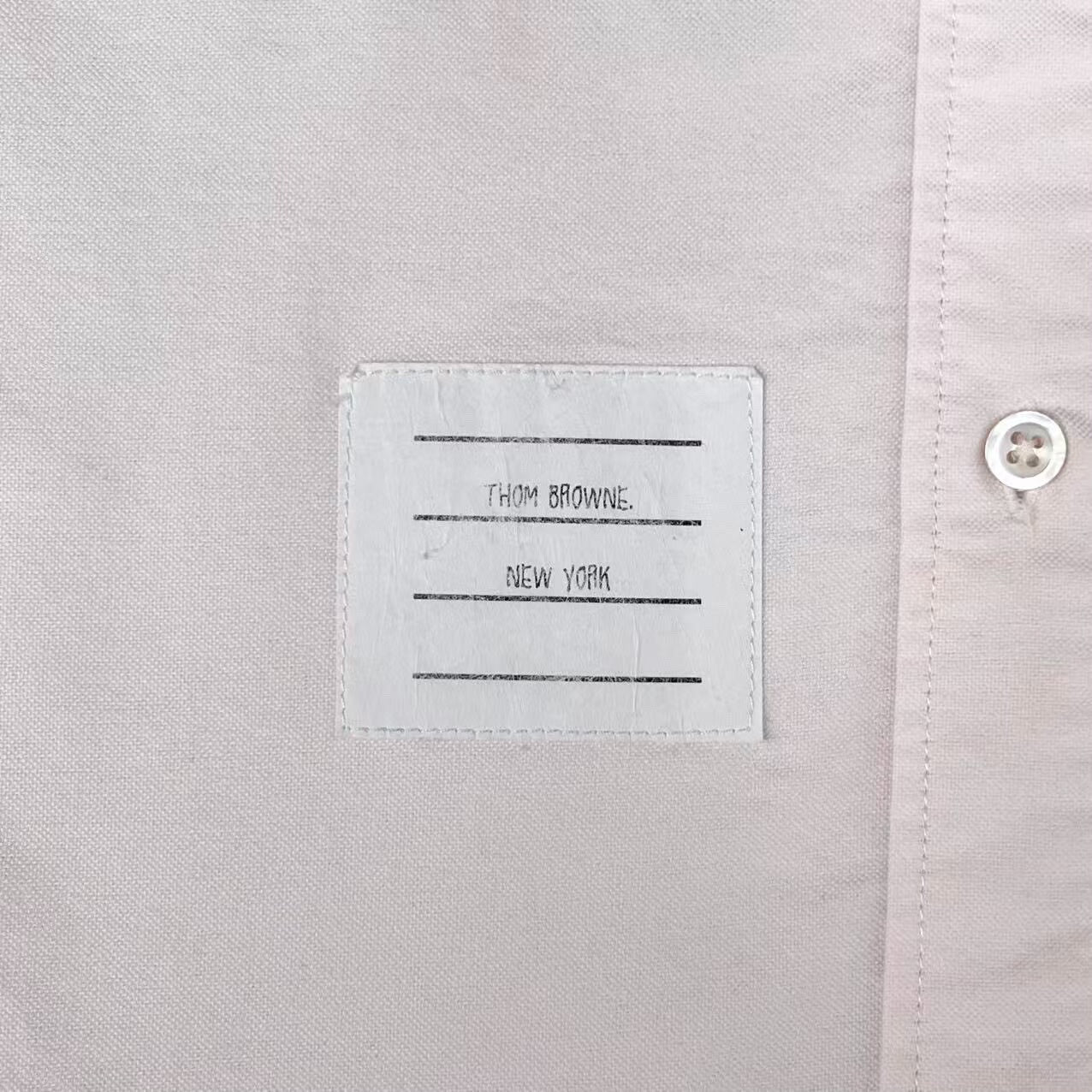 thom browne light pink oxford shirt jacket