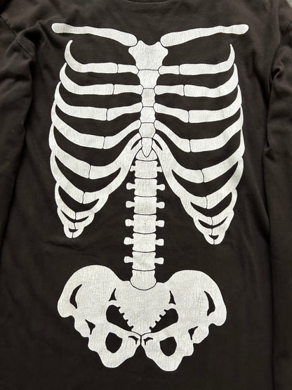skeleton print long sleeve shirt