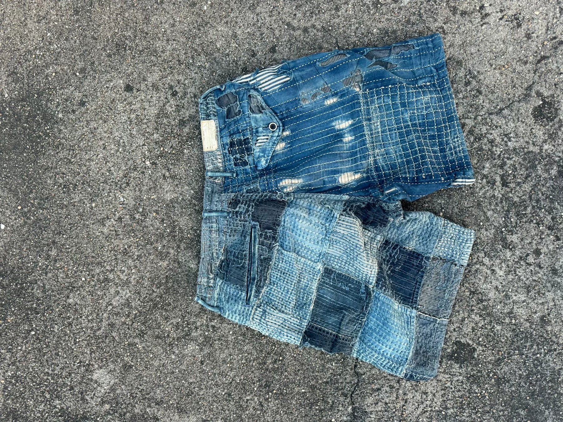 Kapital Boro Stitching Denim Shorts