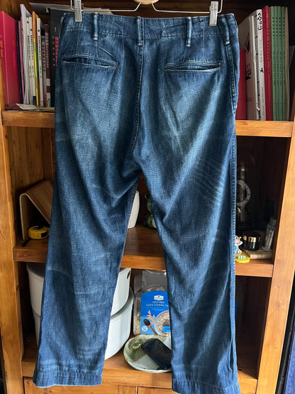 RRL Double RL Washed Distressed Officer Pants