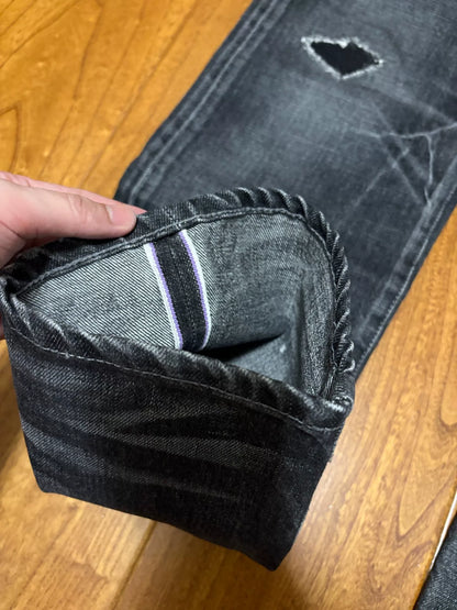 neighborhood lightning washed distressed denim pants