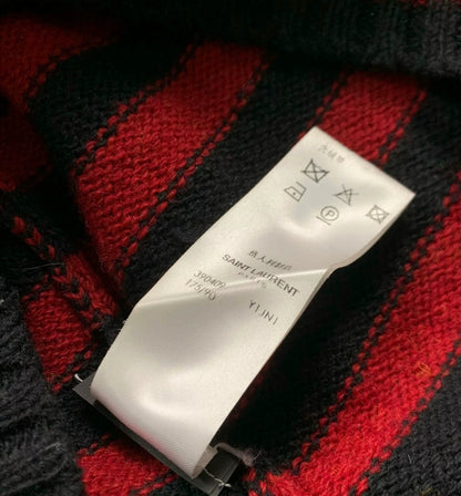 Saint Laurent Wool Red Black Stripe Sweater