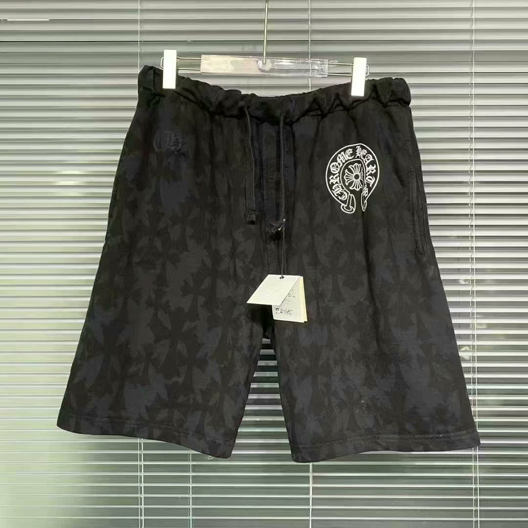 chrome hearts all-over print shorts in black