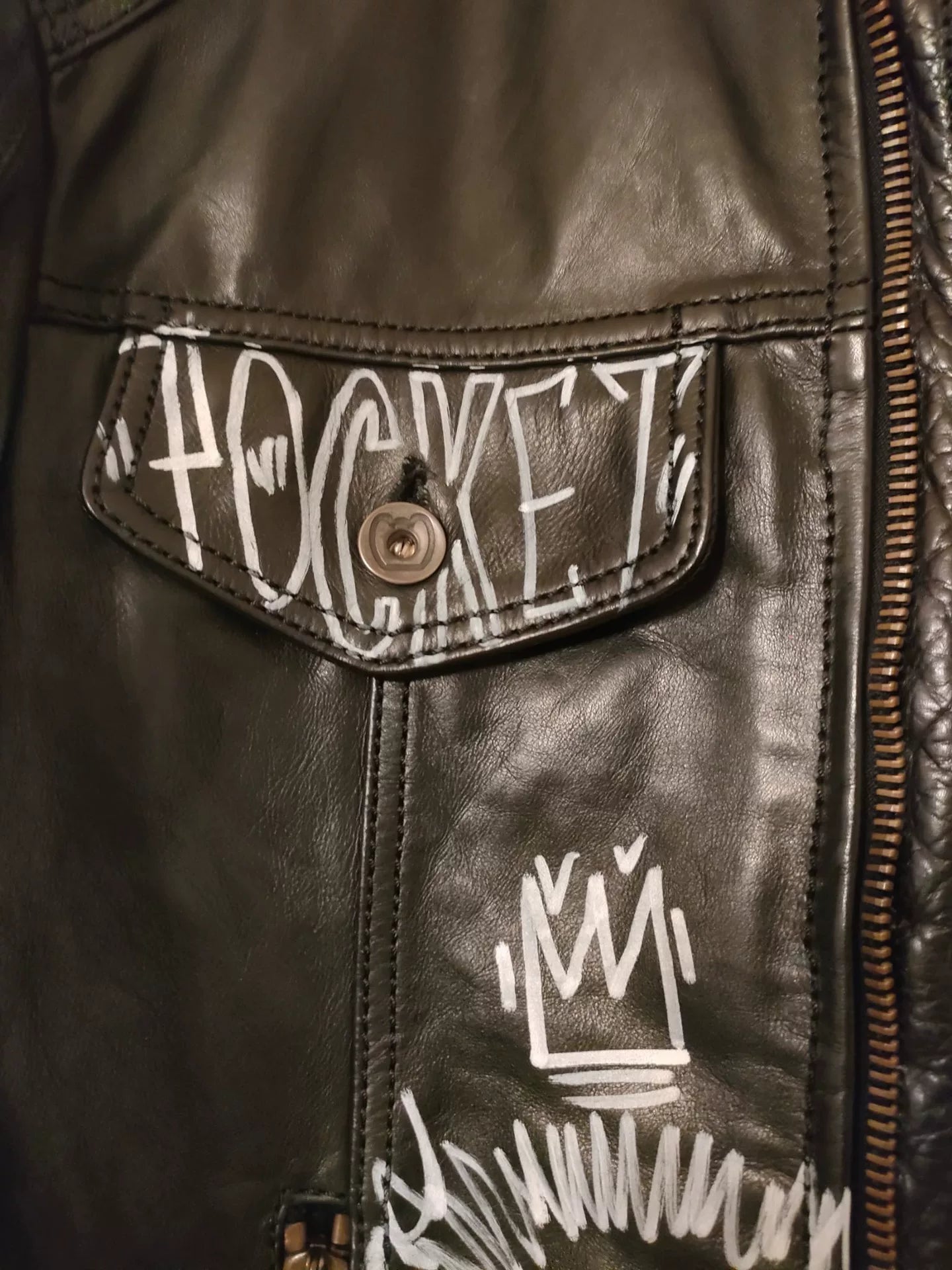 hand-painted leather jacket by Patrizia Pepe