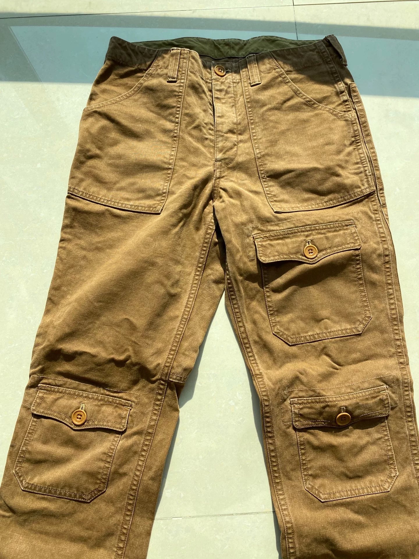 rare freewheelers work pants in caramel color