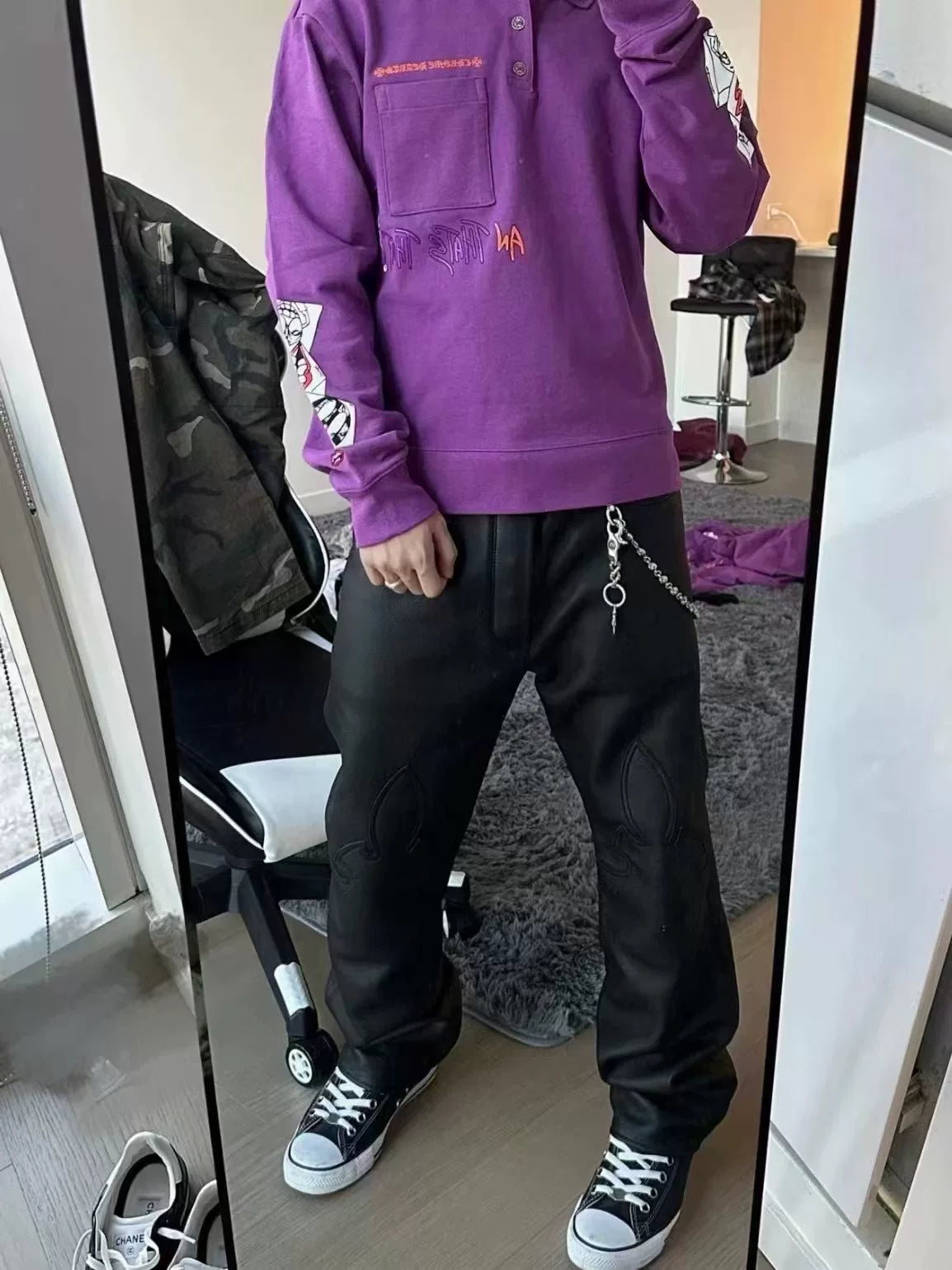 Chrome Hearts Mattyboy Purple Graffiti Sweatshirt