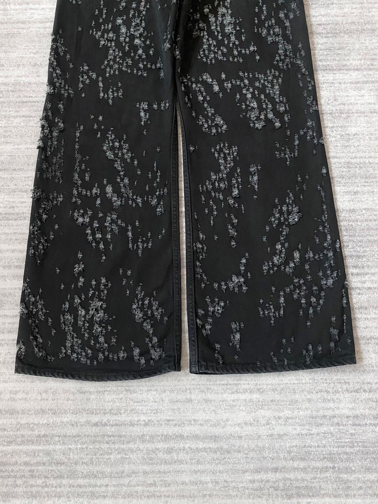 Acne Studios Distressed Black Denim Flared Pants