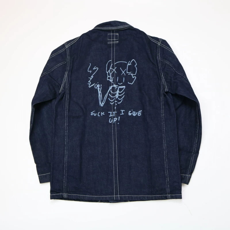 kaws graffiti denim jacket size m