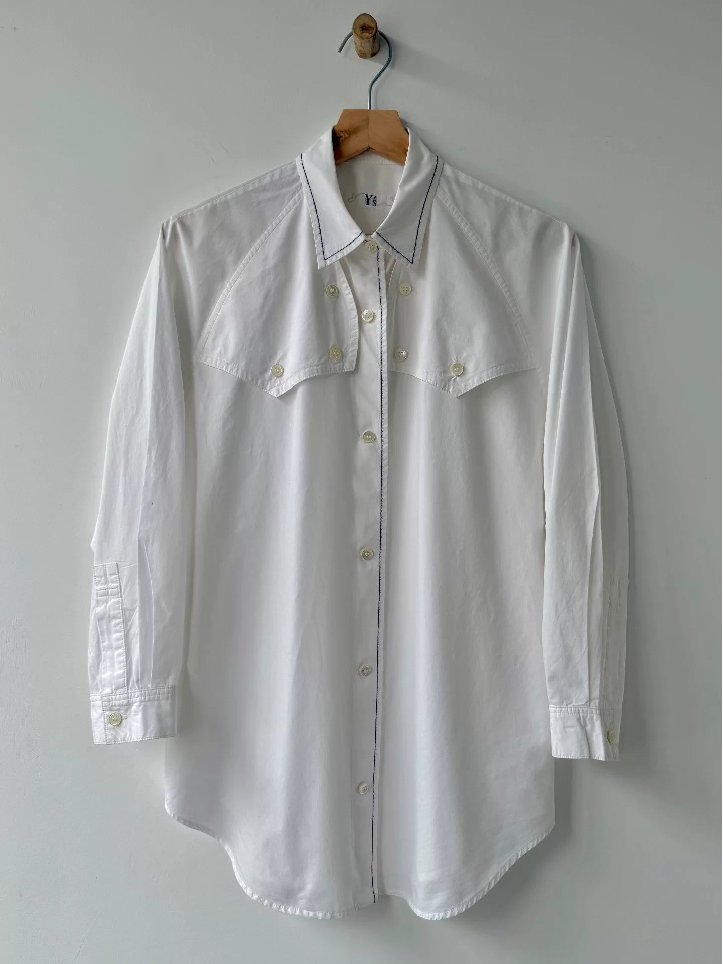 Yohji Yamamoto Y's White Long Sleeve Shirt