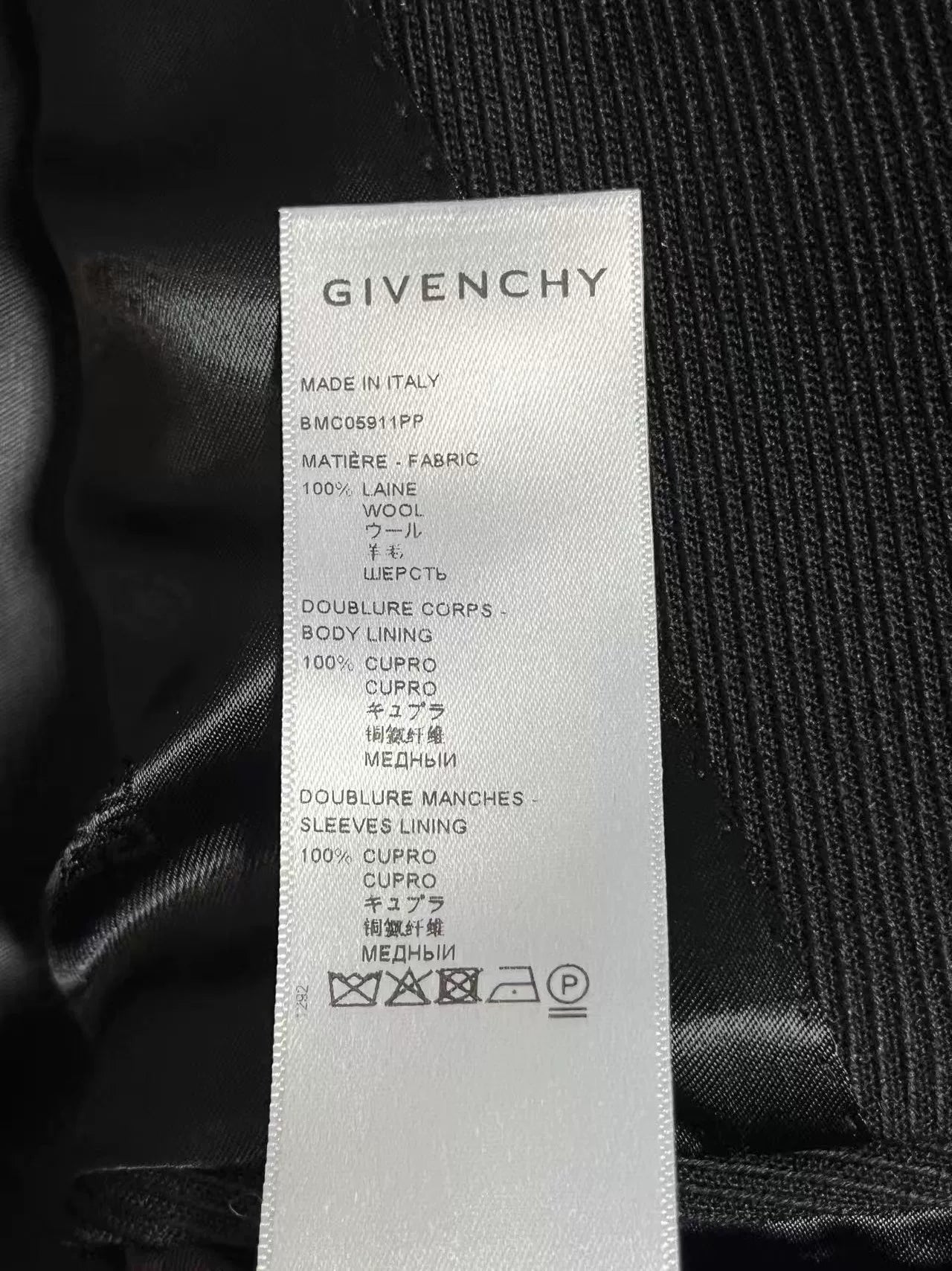Givenchy Black Wool Coat for Men