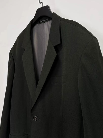 deep moss green wool long coat