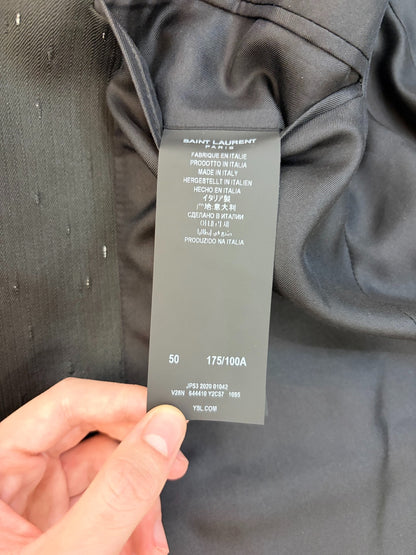 Saint Laurent Wool Speckled Black Blazer