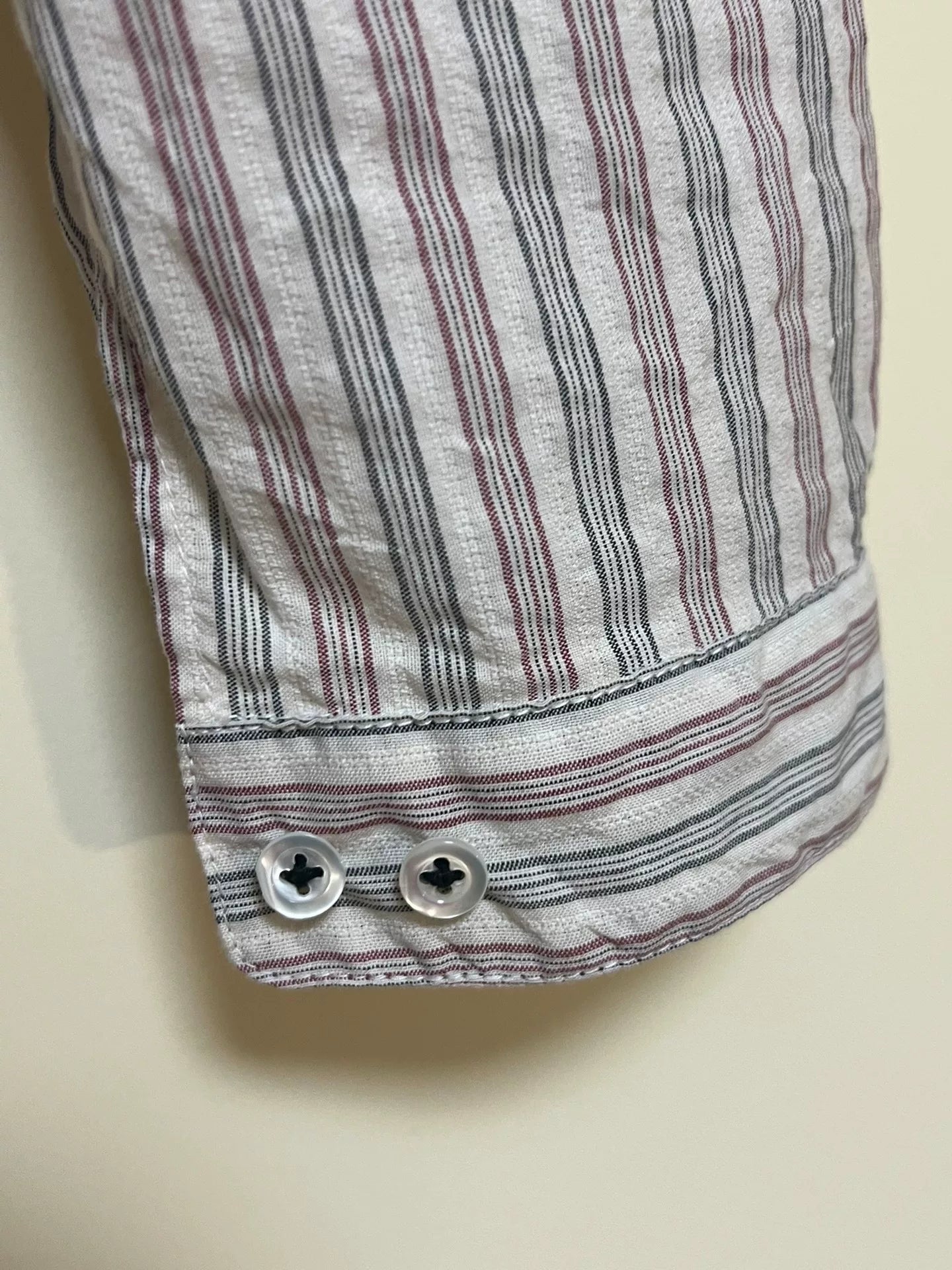 Geoffrey B.Small Red White Blue Striped Shirt