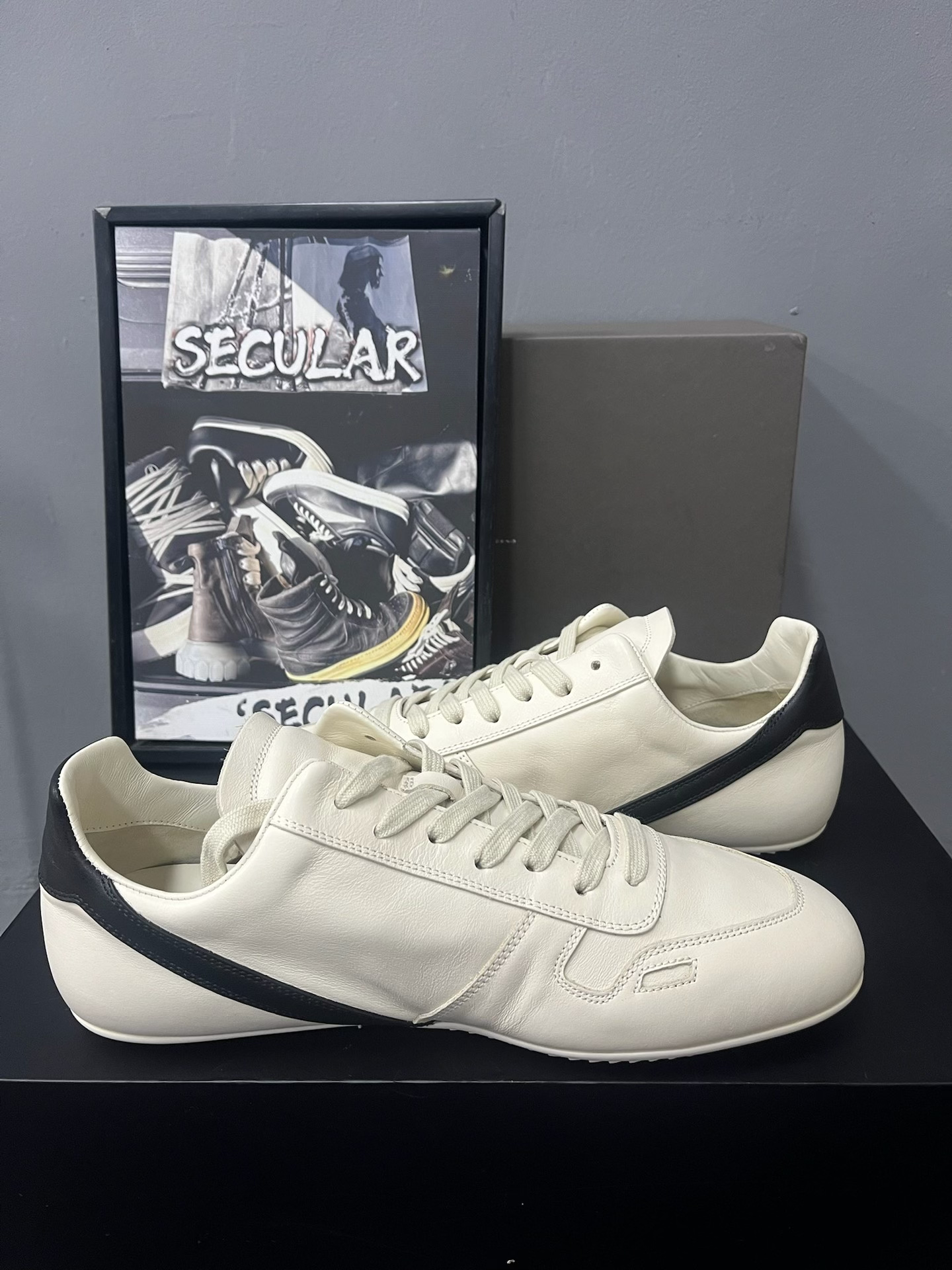 Rick Owens 25FW White Leather Low-Top