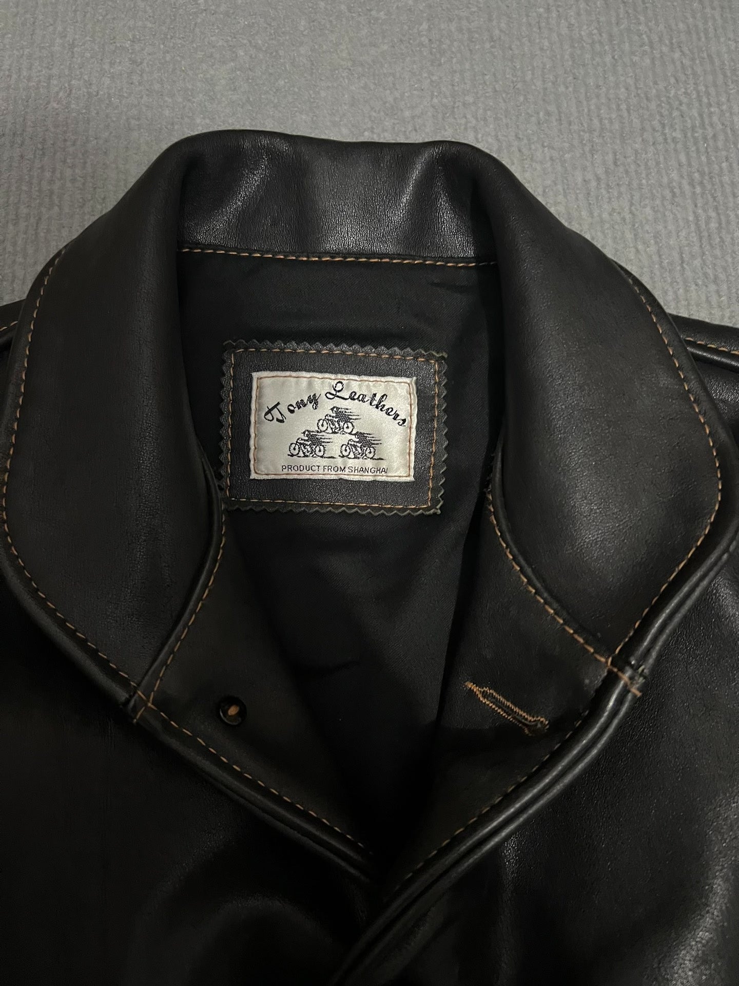 Campus Cowhide Leather Biker Jacket