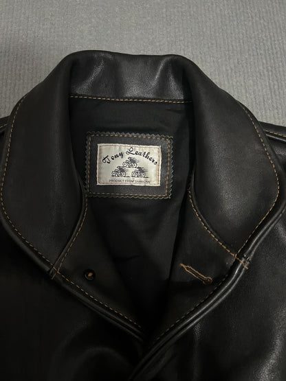 Campus Cowhide Leather Biker Jacket