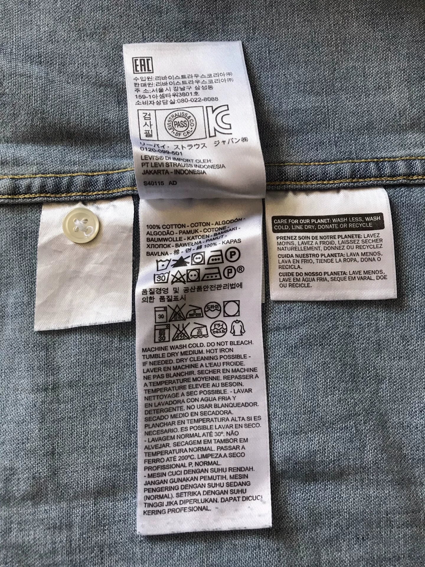 Levi's Light Blue Washed Denim Shirt