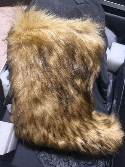 Celine Homme Brown Faux Fur Boots