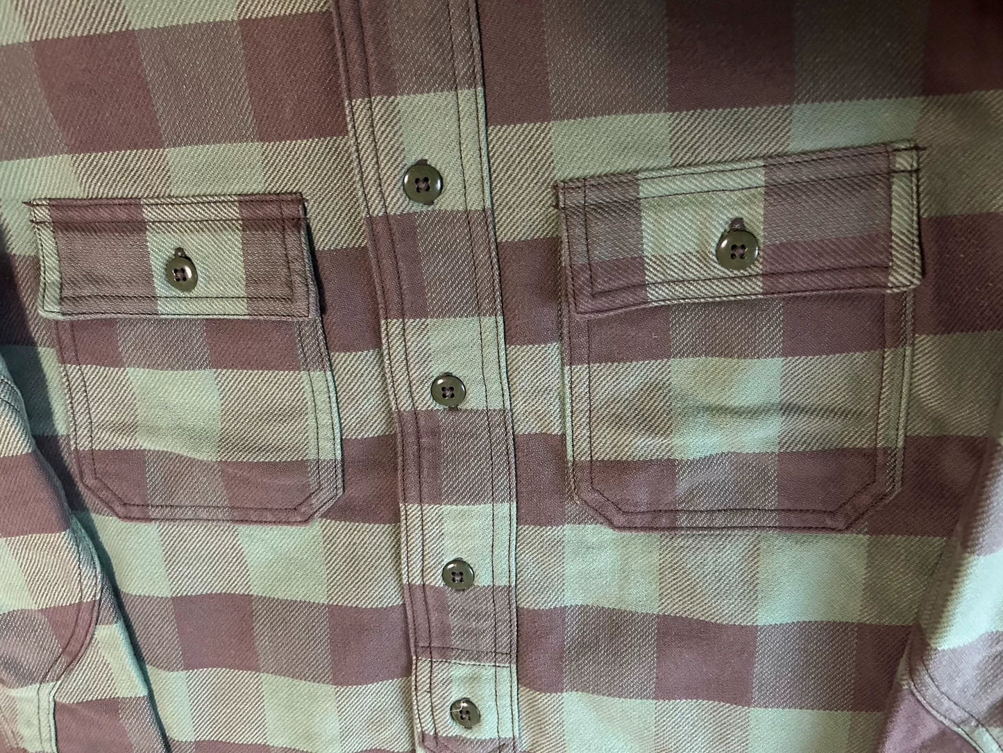 freewheelers green and gray flannel shirt