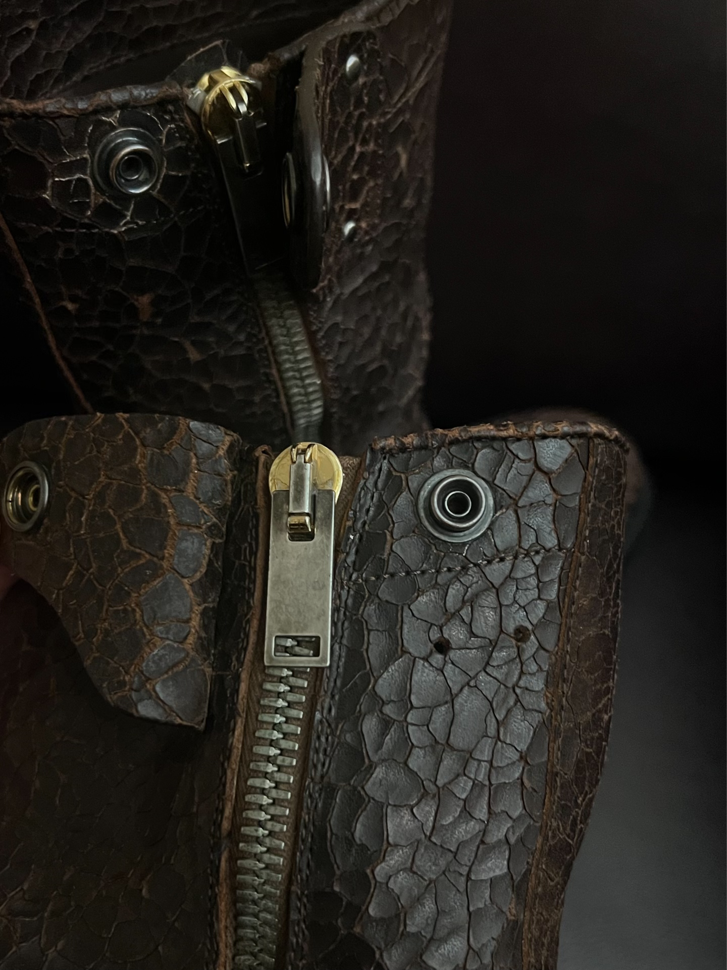 Rick Owens Cracked Leather Military Boots