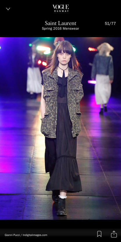 saint laurent leopard print utility vest