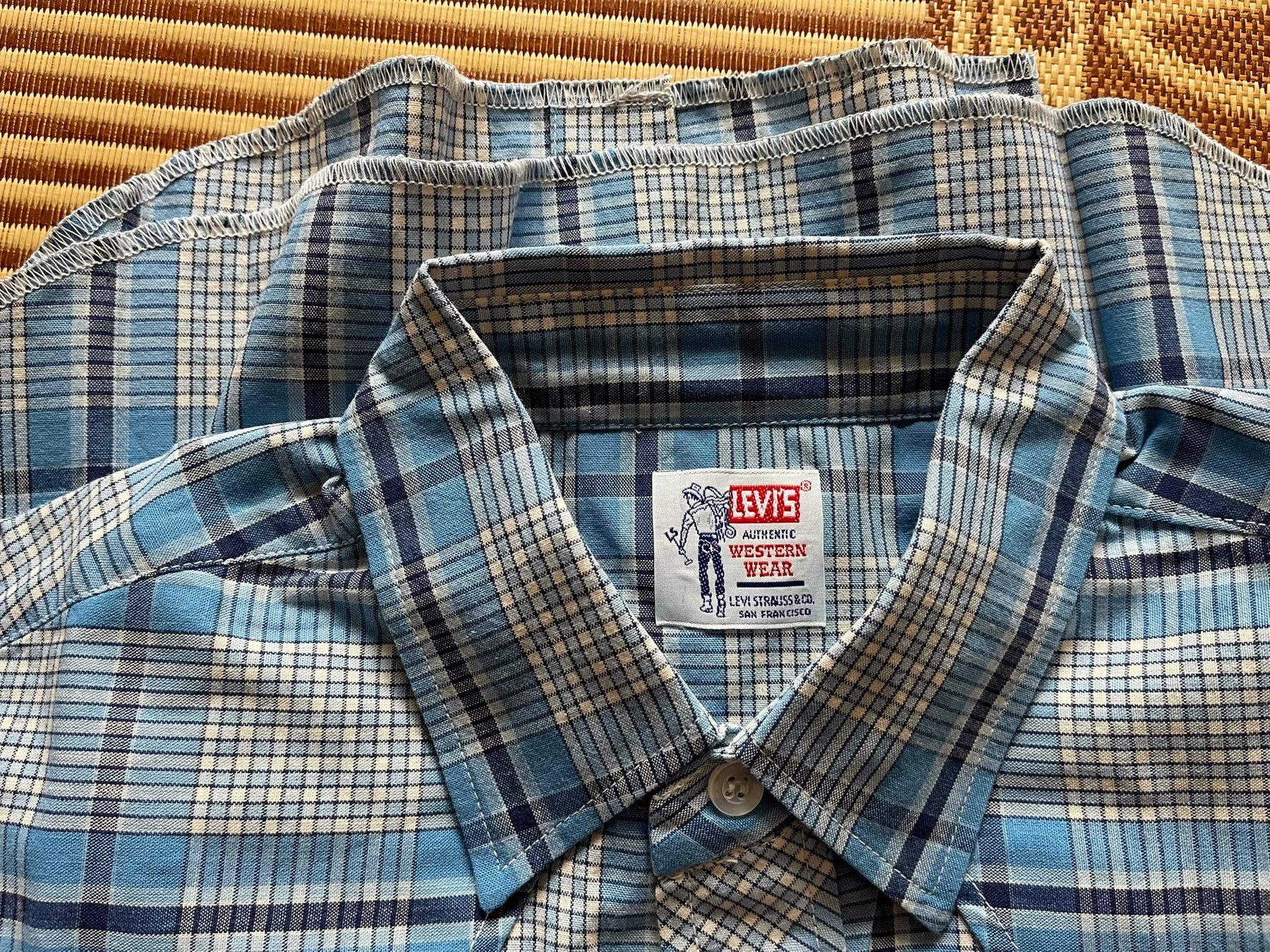 Levi's LVC Blue Plaid Long Sleeve Shirt