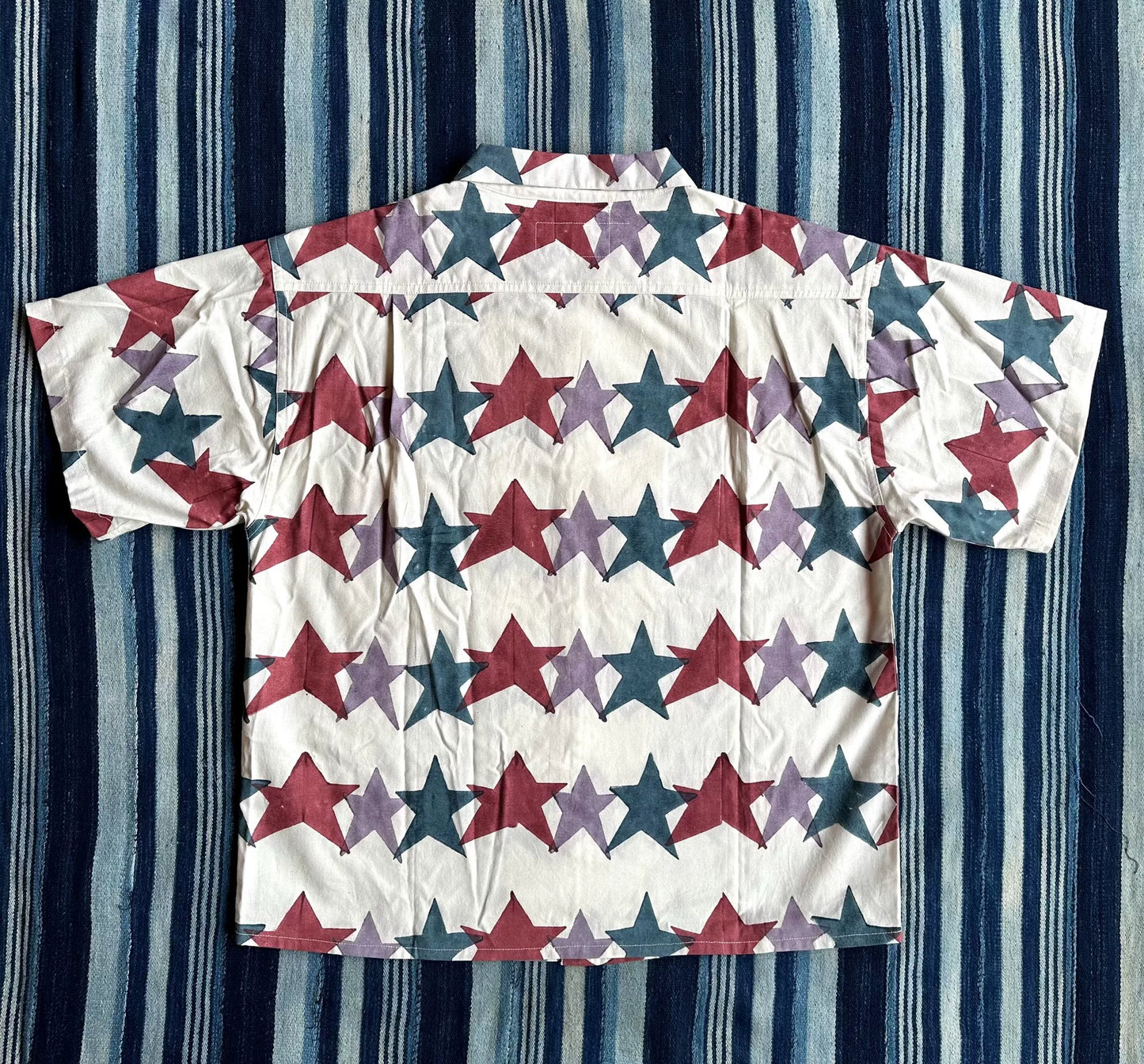 star block print short sleeve shirt