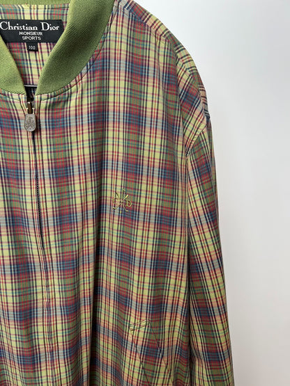 Christian Dior Green Plaid Zip Jacket