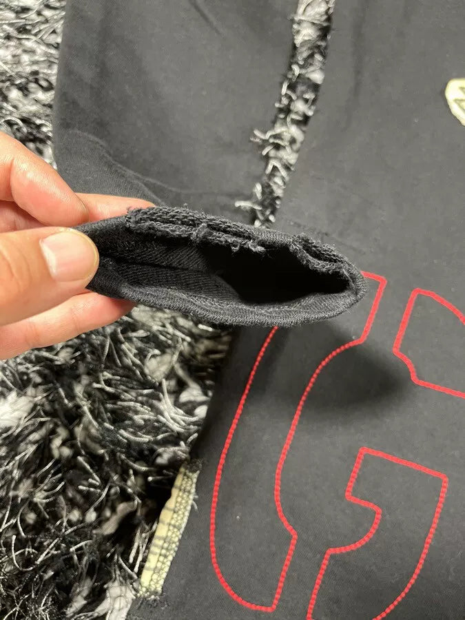 greg lauren hooded sweatshirt in black