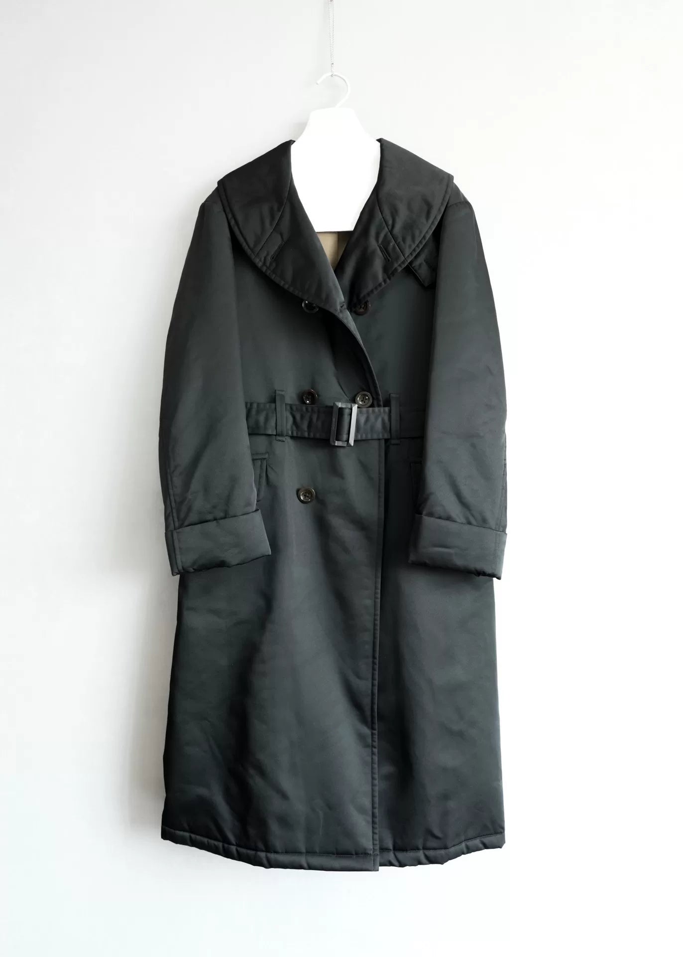 Yohji Yamamoto Black Overcoat with High Collar