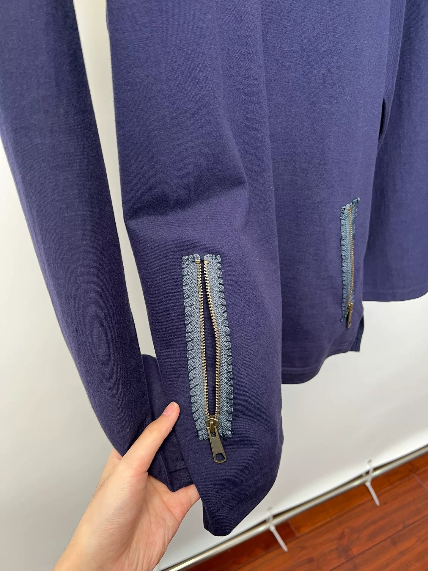 Yohji Yamamoto Zip Neck Long Sleeve Sweatshirt