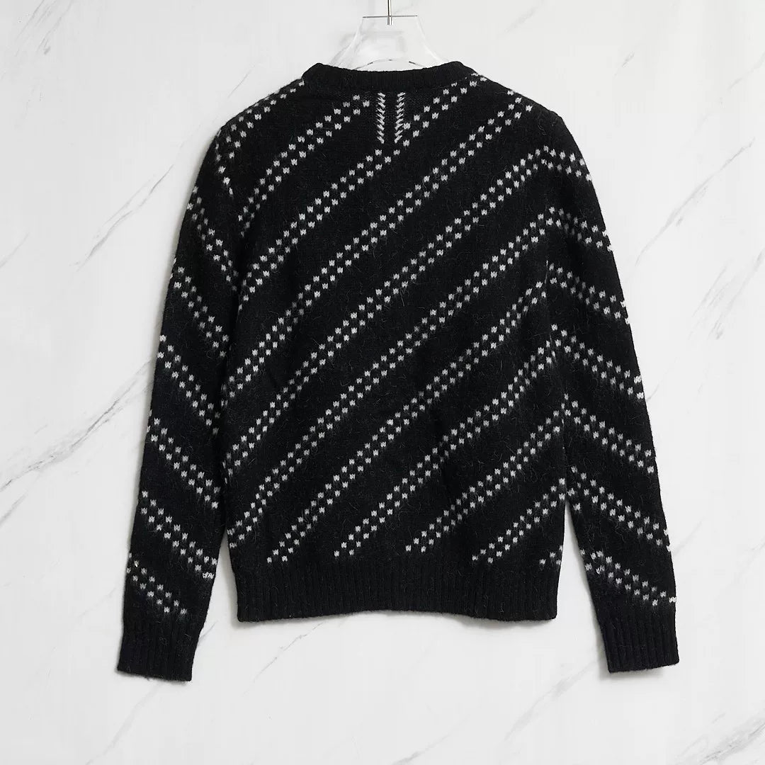 Saint Laurent Men's Checked Jacquard Sweater