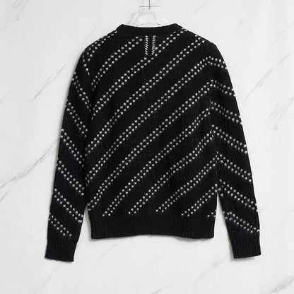 Saint Laurent Men's Checked Jacquard Sweater