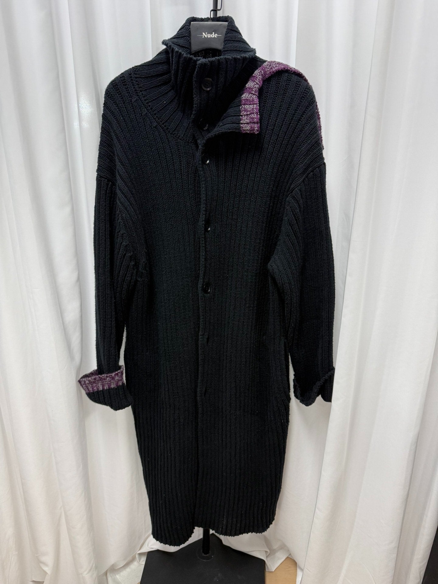 Yohji Yamamoto Pour Homme Patchwork Oversized Sweater Coat Sample