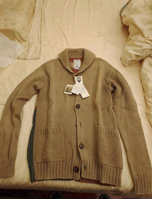VISVIM Beige Mud-Dyed Cross Cardigan
