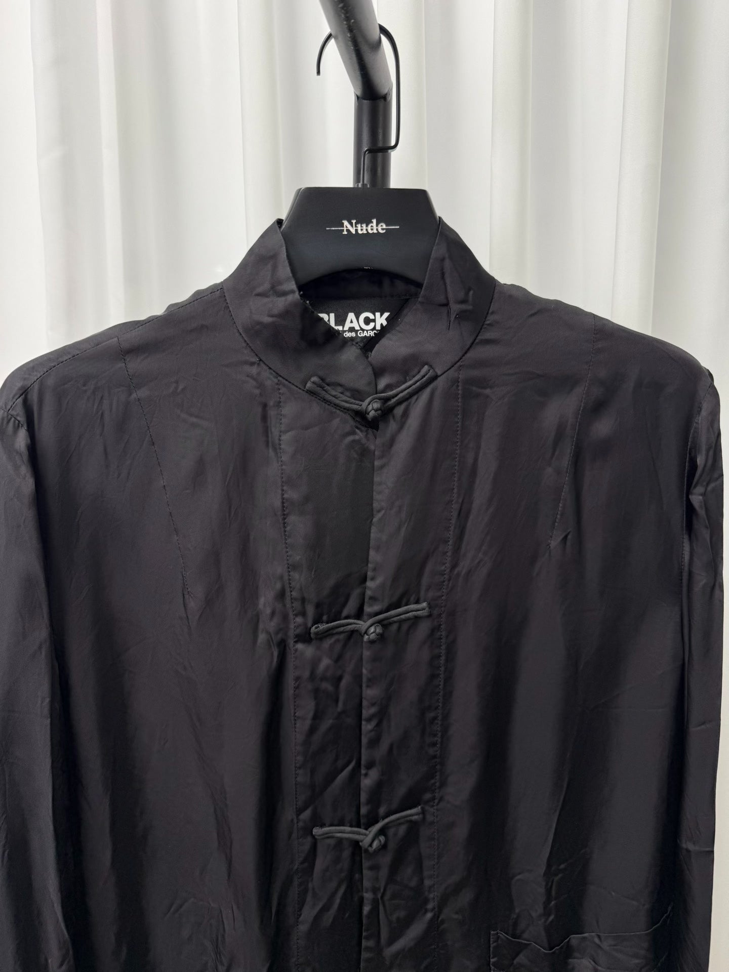 comme des garcons black embroidered silk jacket