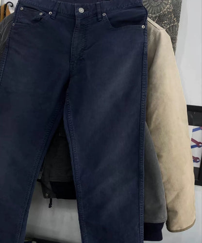 slim contrast dyed corduroy casual pants