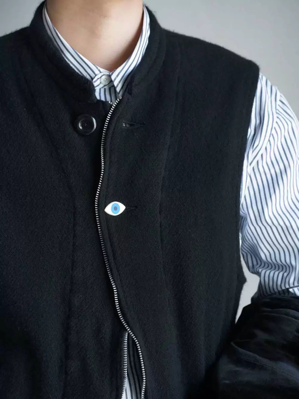 undercover felted wool stand-collar vest