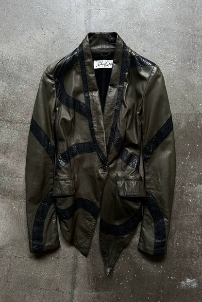 snake skin leather jacket