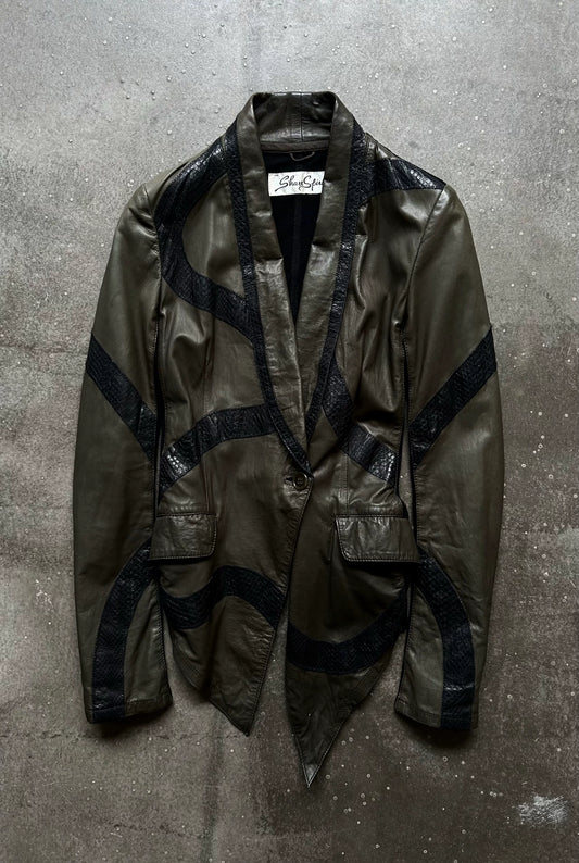 snake skin leather jacket