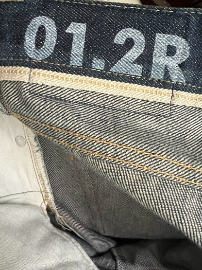 visvim red ear raw denim straight jeans