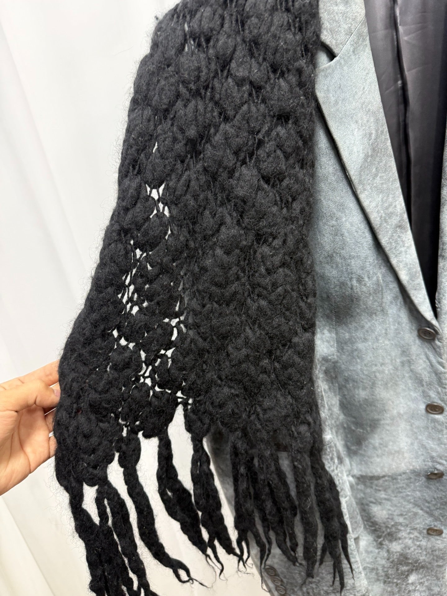 Yohji Yamamoto Wool Thick-Knit Scarf