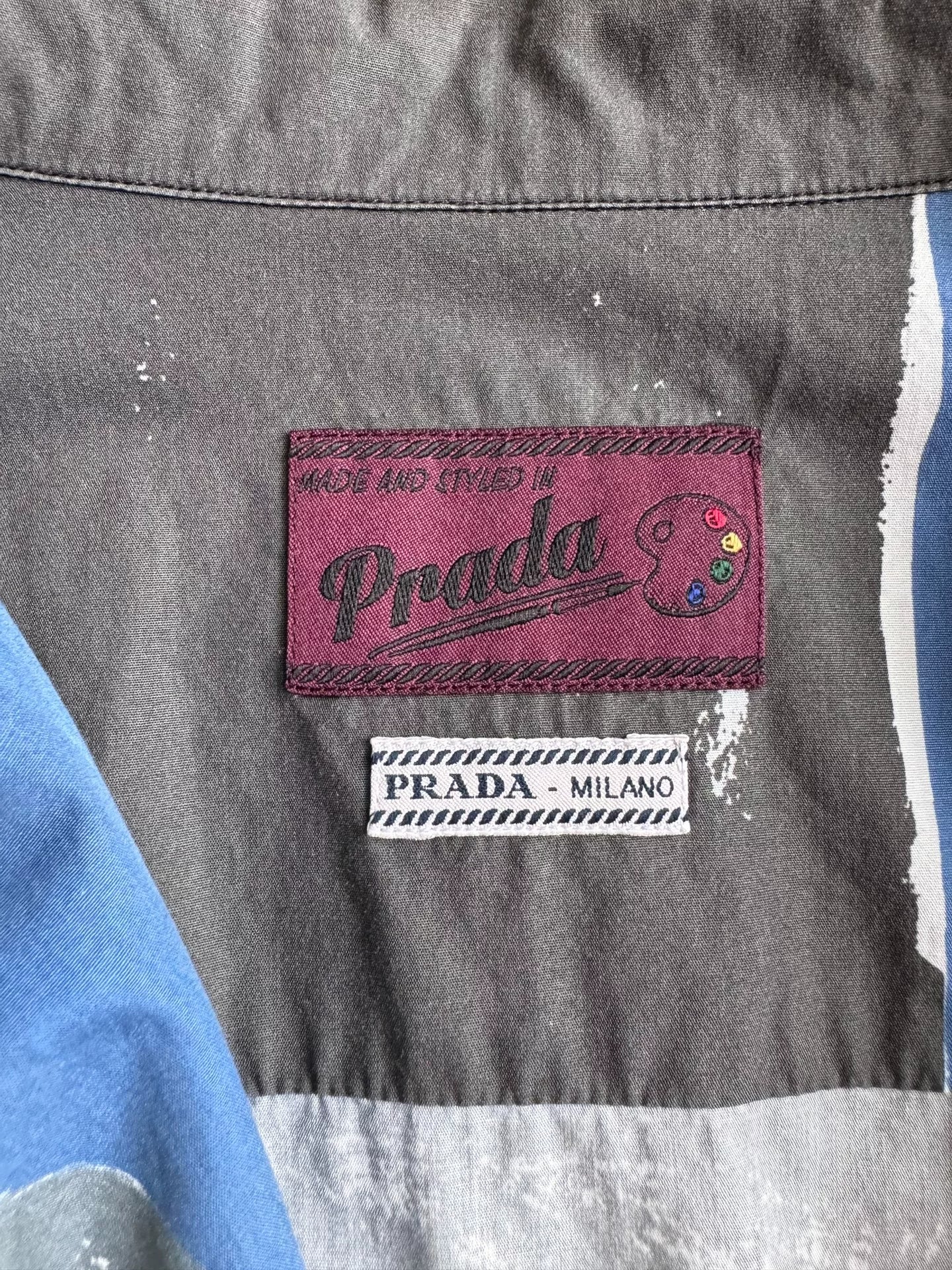 PRADA SS16 Oil Painting Short Sleeve Shirt