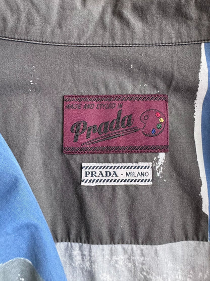 PRADA SS16 Oil Painting Short Sleeve Shirt