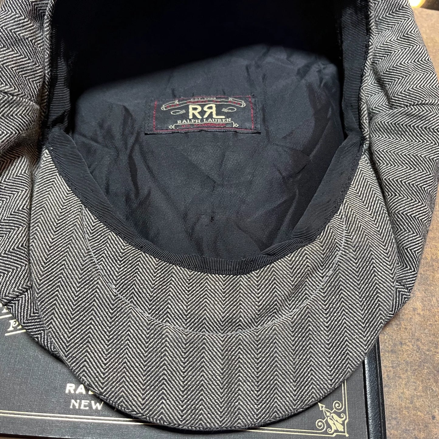 RRL Herringbone Newsboy Cap