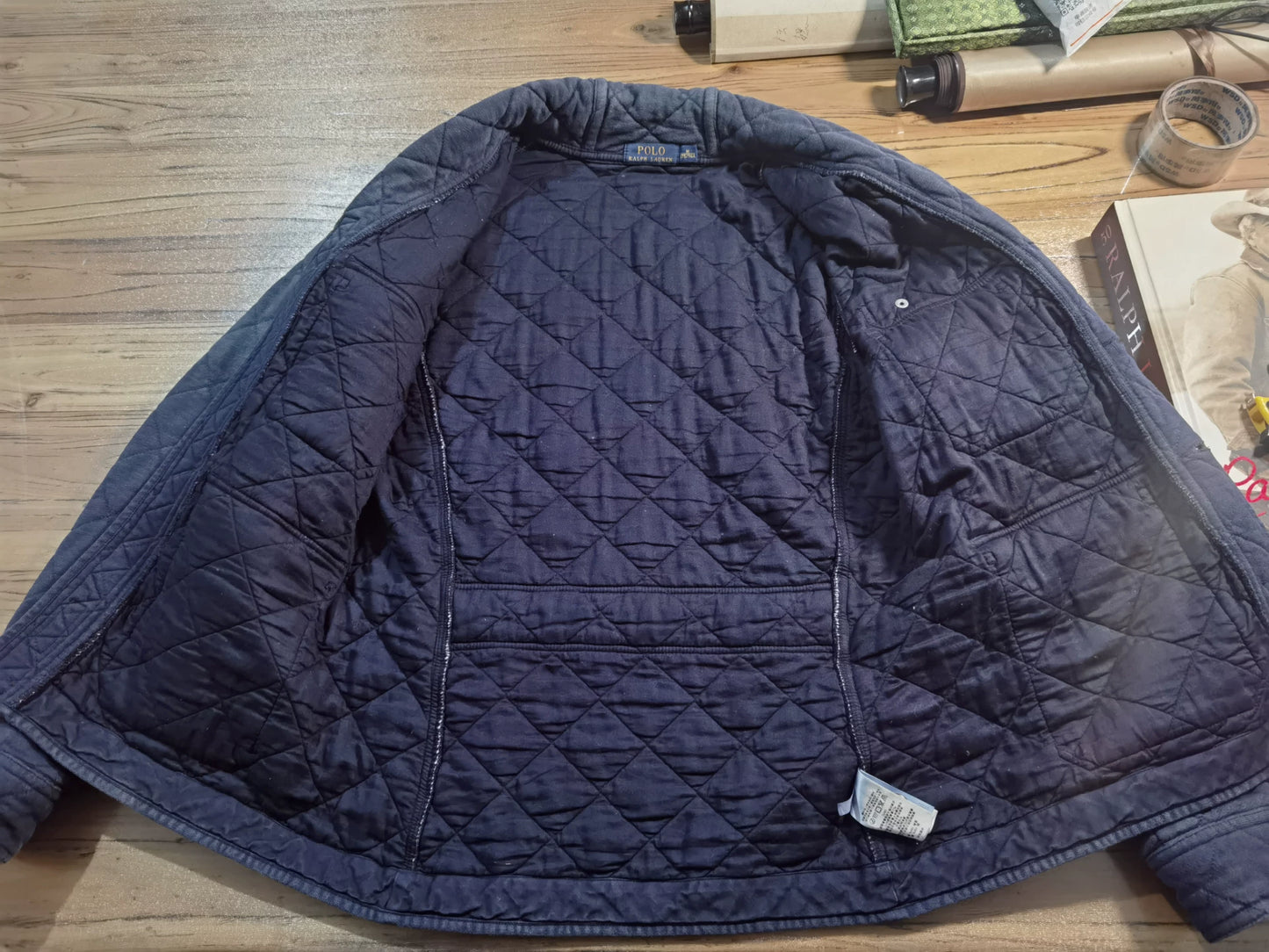 RRL Ralph Lauren Blue Dyed Collar Jacket