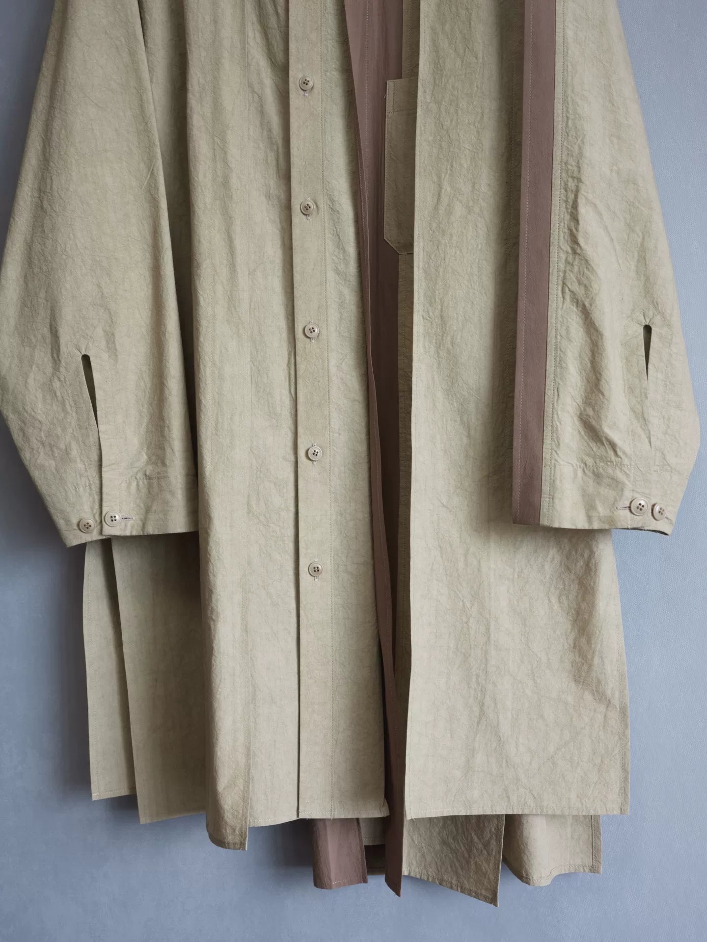 unique layered cotton-linen shirt by yohji yamamoto