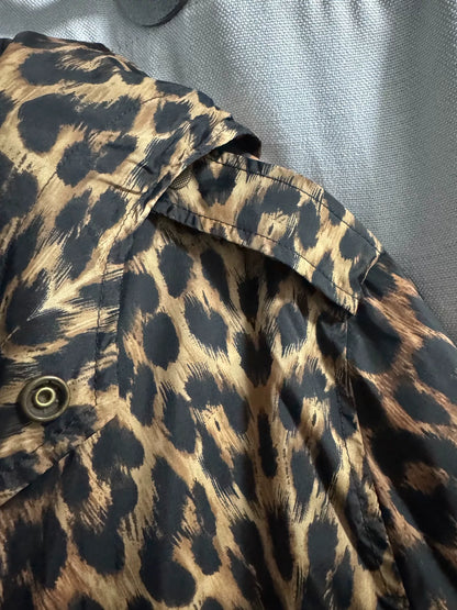 SAINT LAURENT Leopard Print Hooded Jacket