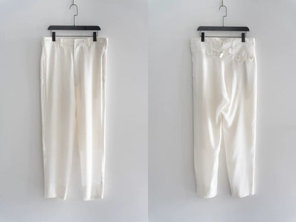 Yohji Yamamoto White Silk Coat and Pants Set